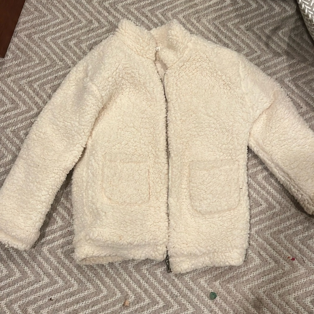White fuzzy jacket